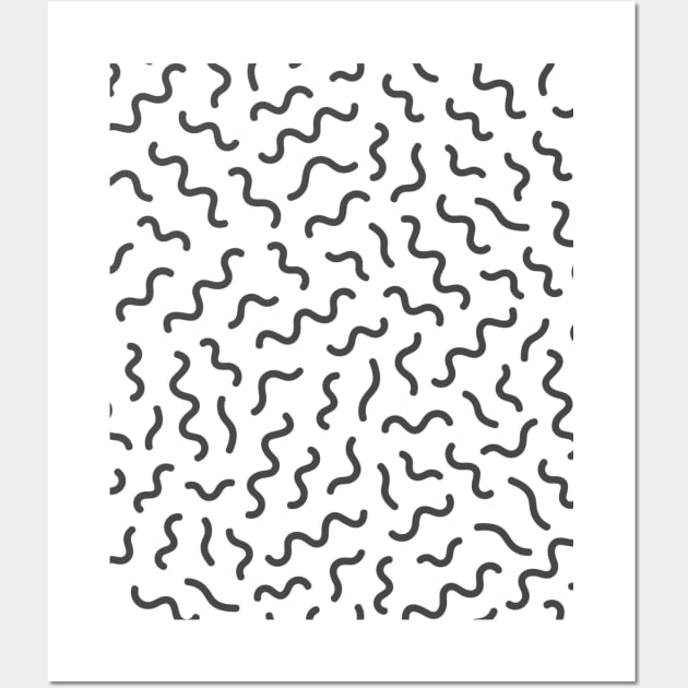 Squiggle Squiggle Squiggle | Black and White Abstract Art Wall Art by DesignsbyZazz